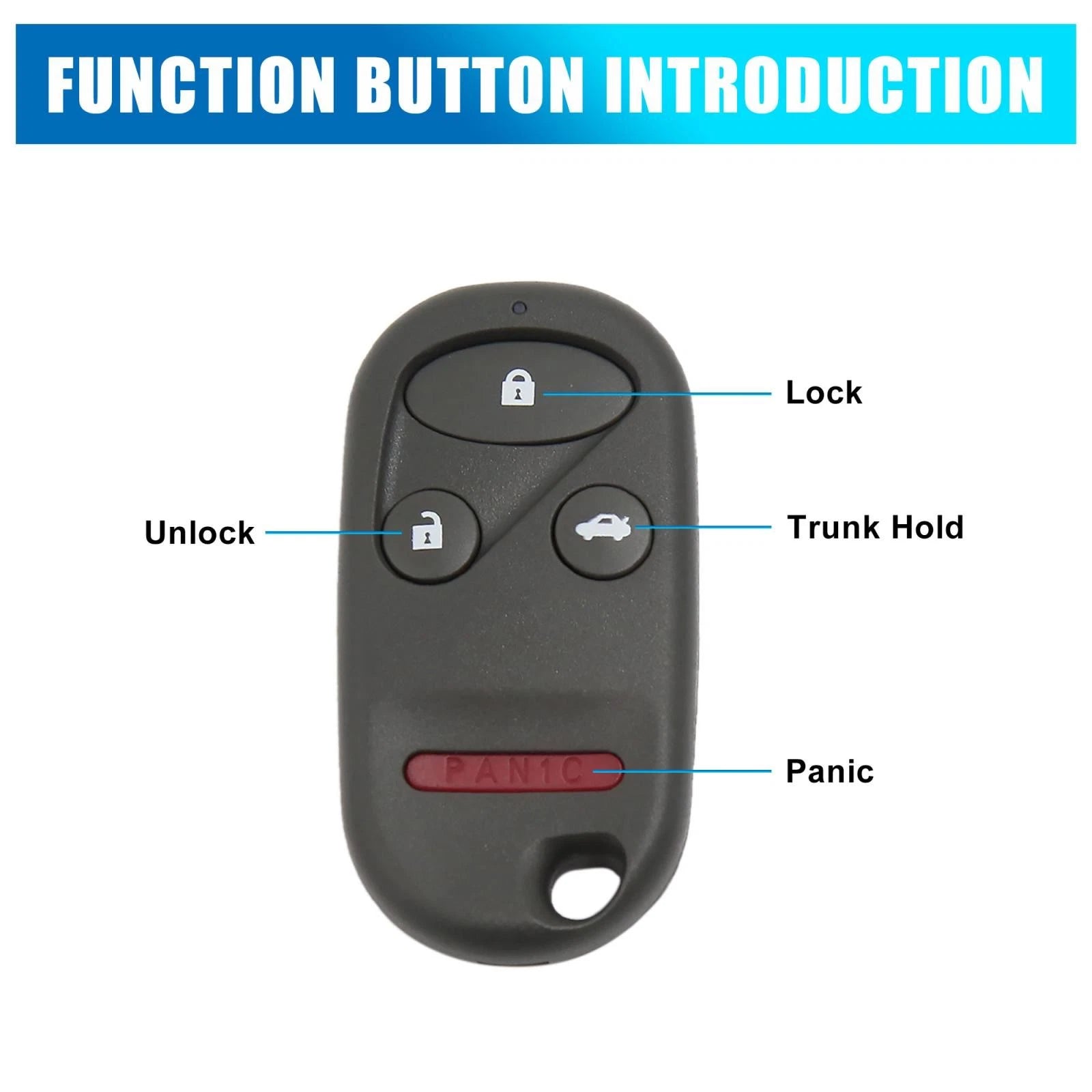 Key Fob Shell Case for Honda Accord (2003–2007) 4 Button Black