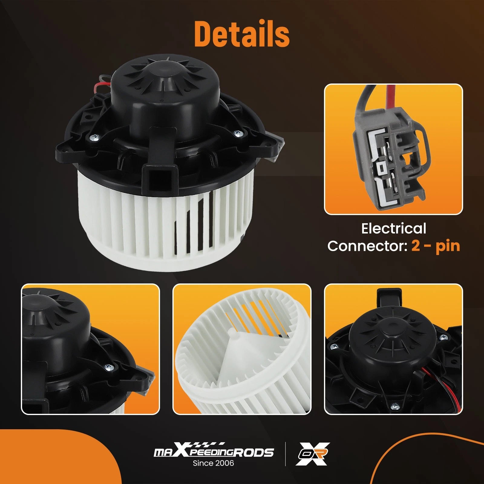 Heater Blower Motor with Fan Cage for Cadillac ELR (2014–2016) Chevrolet Volt (2011–2015)