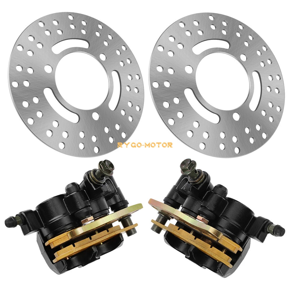 Front Brake Calipers & Rotors for Kawasaki Bayou 300 KLF300C (1989–2004)