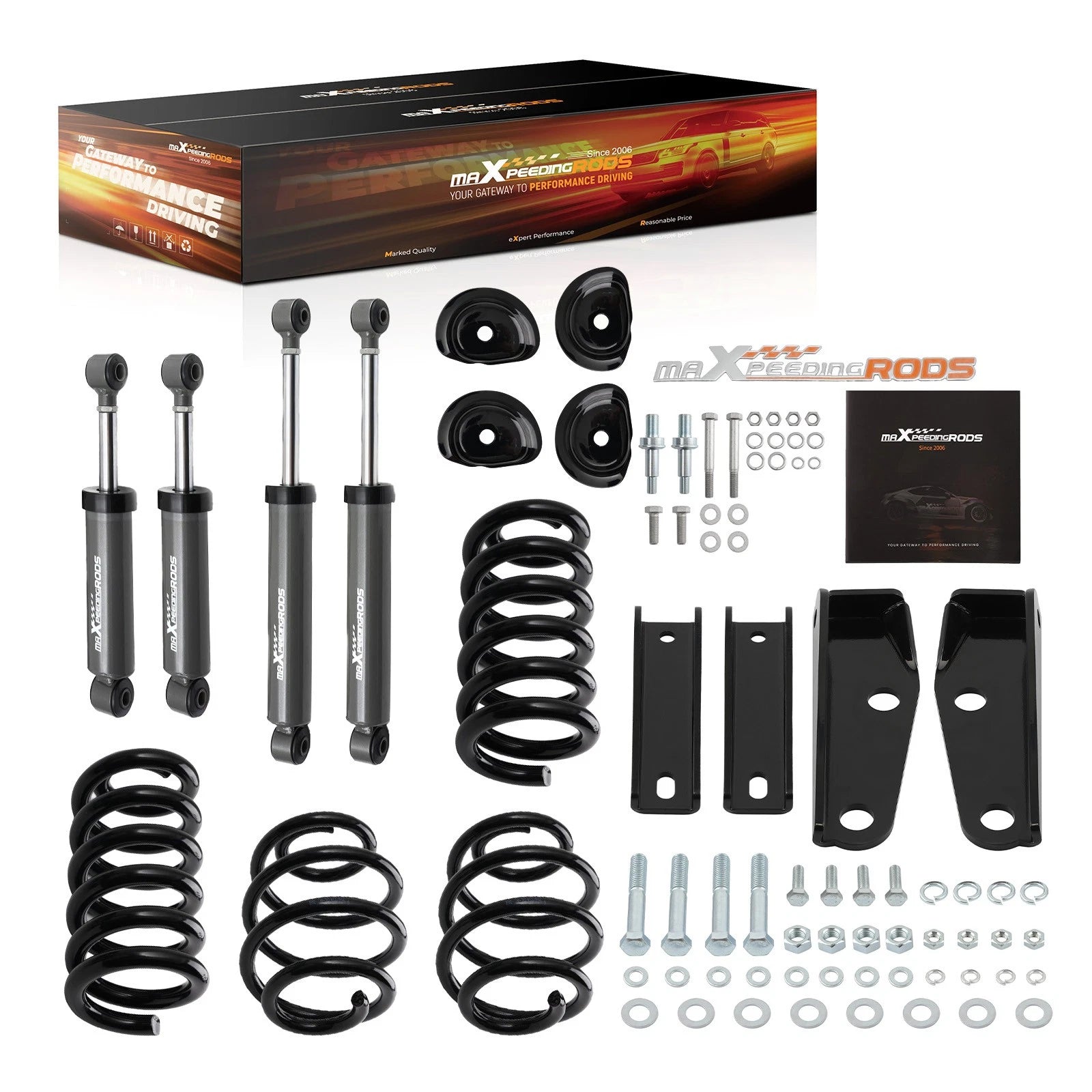 3" Front 5" Rear Drop Shock Relocation Kit for Chevy C10 GMC C15 (1963–1972)