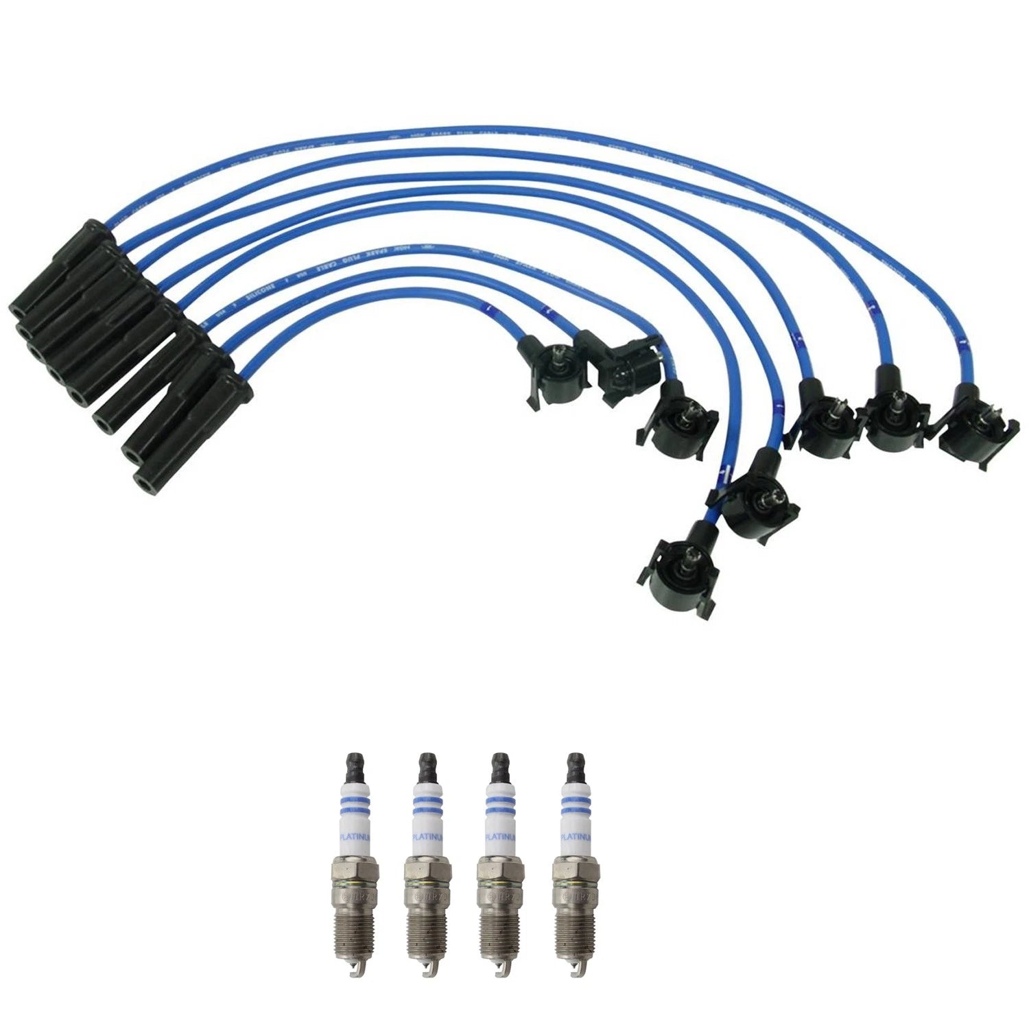 NGK Wire Set & Bosch 4 Platinum Spark Plugs for B2300 Mustang Ranger (1994–1997)
