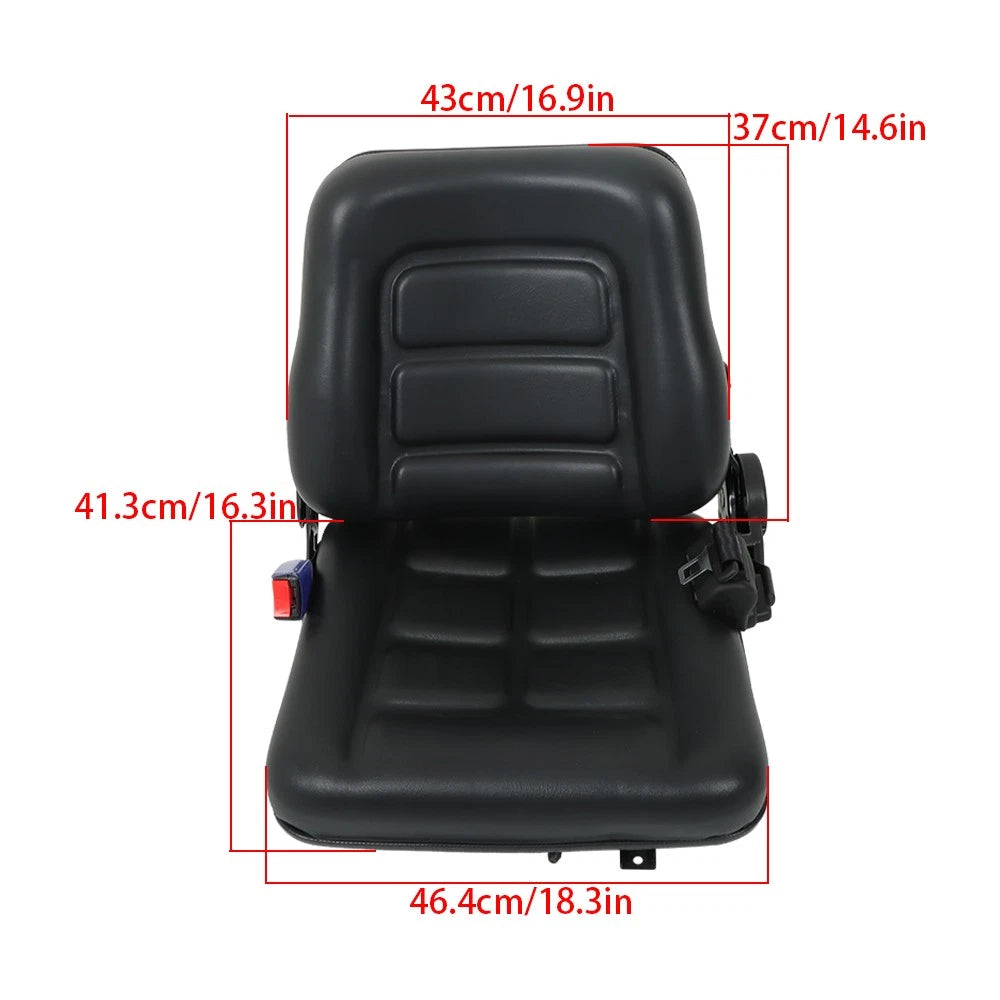 Universal Seat with Adjustable Backrest for Forklift Tractor Mower