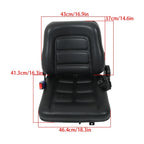 Universal Seat with Adjustable Backrest for Forklift Tractor Mower