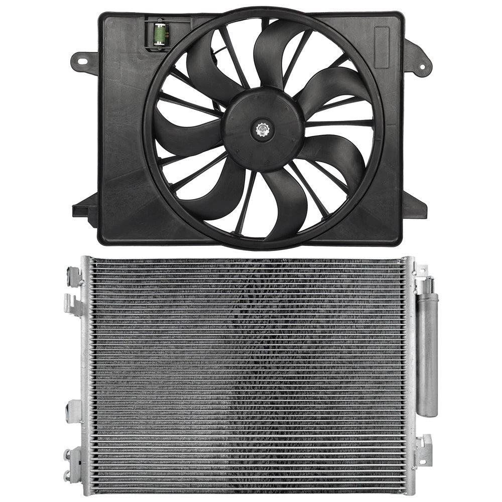 Electric AC Condenser Cooling Fan Kit for Chrysler 300 Dodge Challenger (2011–2019)