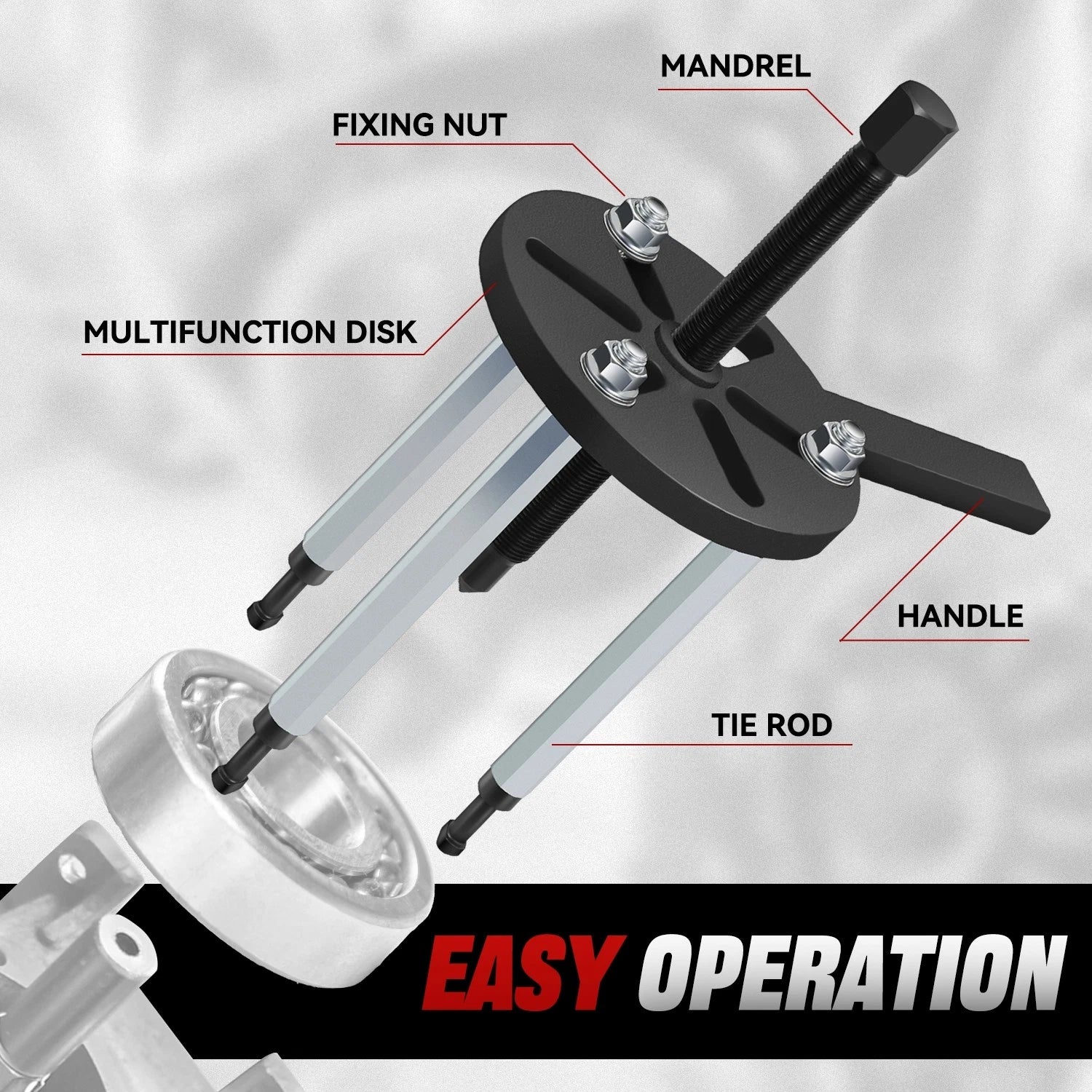 Bearing Disassembly Puller for Universal Use (Carbon Steel, Three-Jaw)