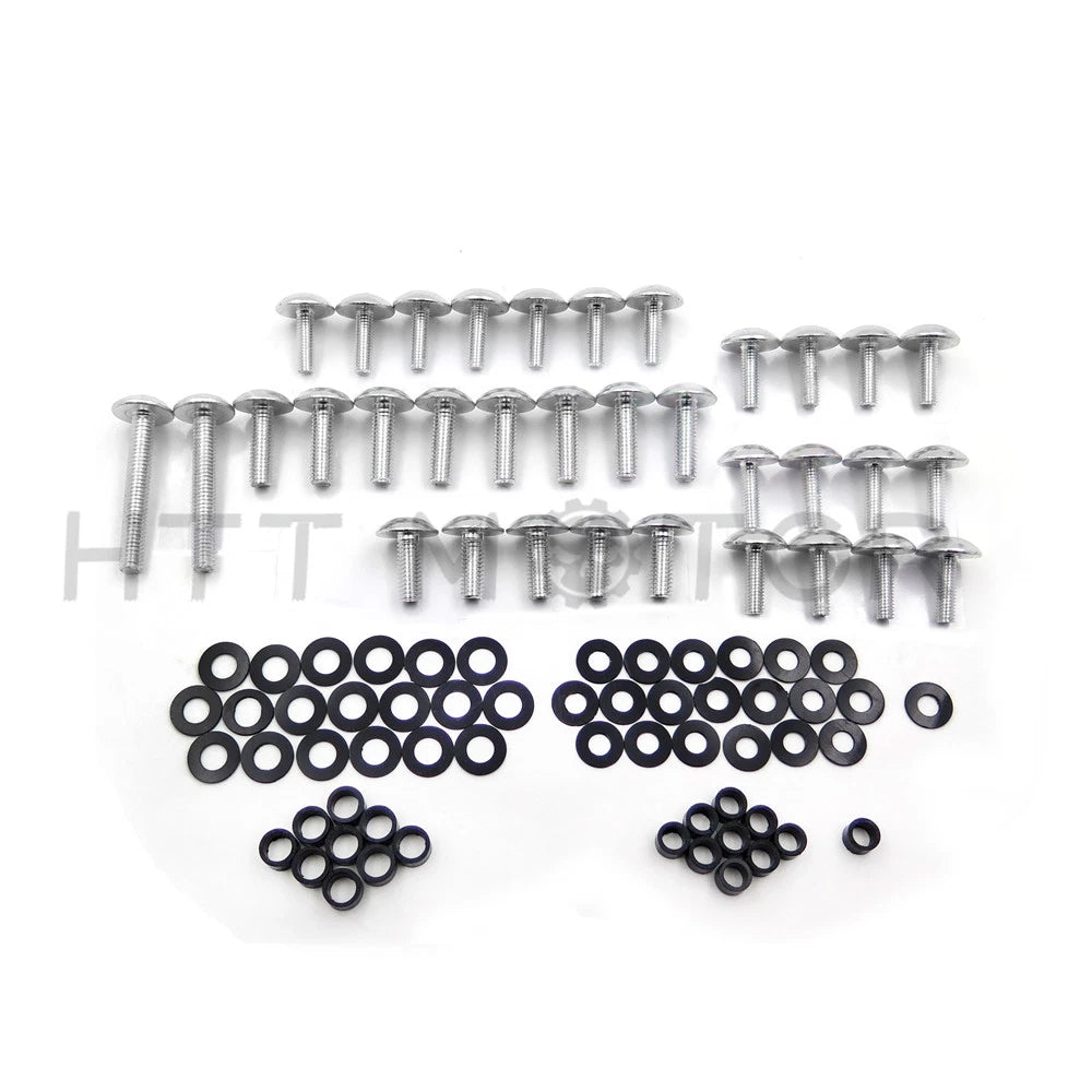 Silver Round Aluminum Fairing Bolt Kit for Suzuki Hayabusa GSXR (1999–2007)