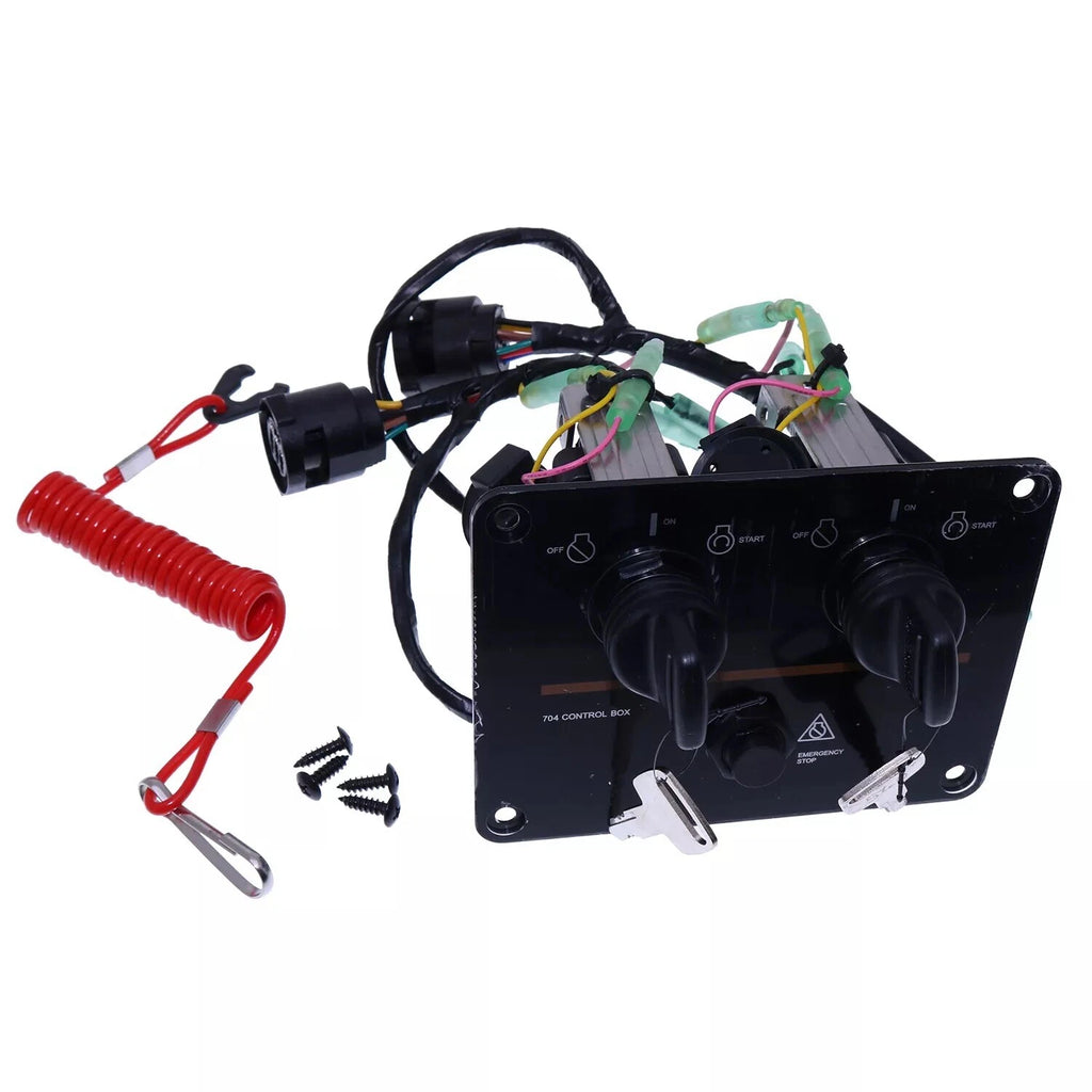 Dual Engine Ignition Key Switch Panel for Yamaha Outboard (6K1-82570-15-00)