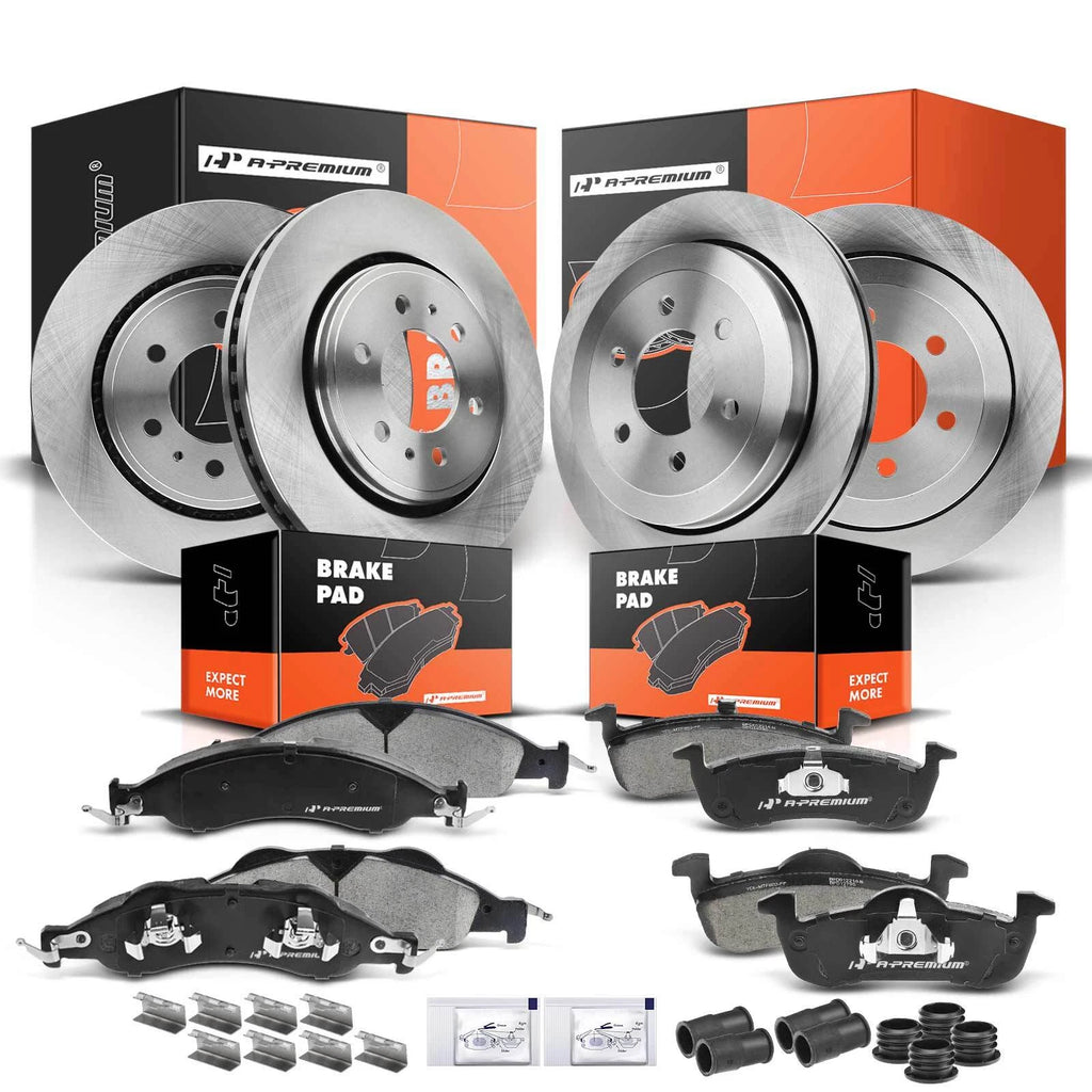 Set of 4 Disc Brake Rotors & Ceramic Pads for Ford Expedition (2007–2009)