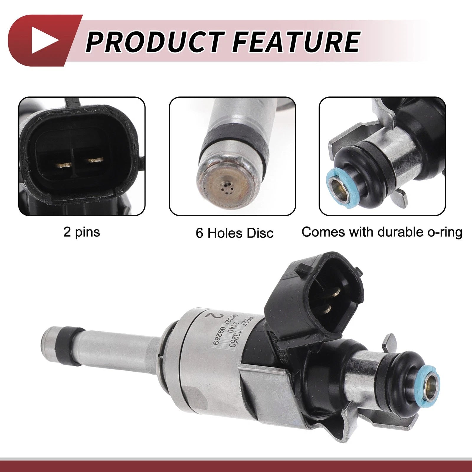 Fuel Injector No.PE27-13-250 for Mazda CX-3 (2019–2020) 1 Pc Black