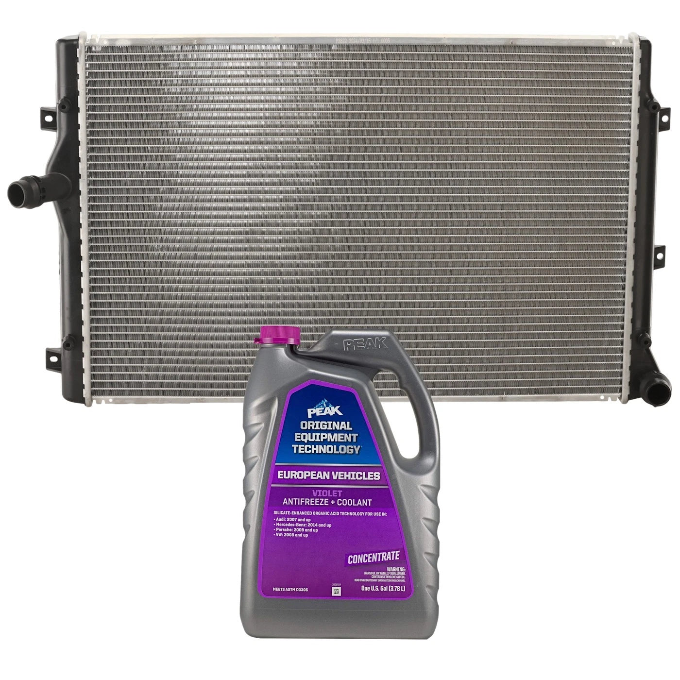 2-Piece Radiator Kit for Volkswagen Jetta (2011–2014) Aluminum Core