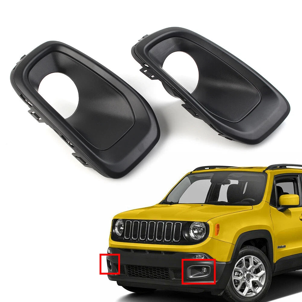 Pair Front Bumper Fog Light Cover Kit for Jeep Renegade (2015–2017)