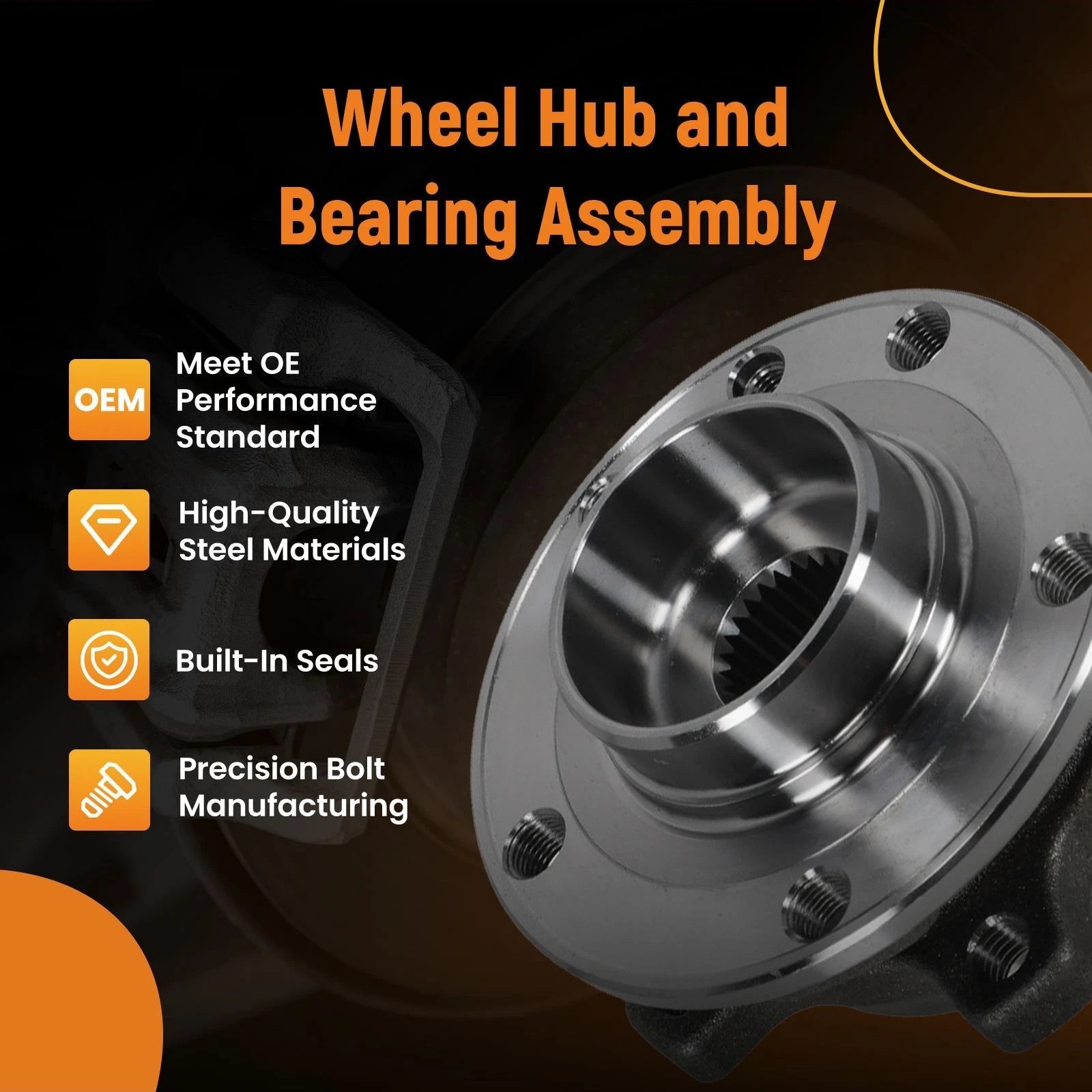 2X Front Wheel Hub & Bearing Set for Jeep Cherokee KL (2014–2020)