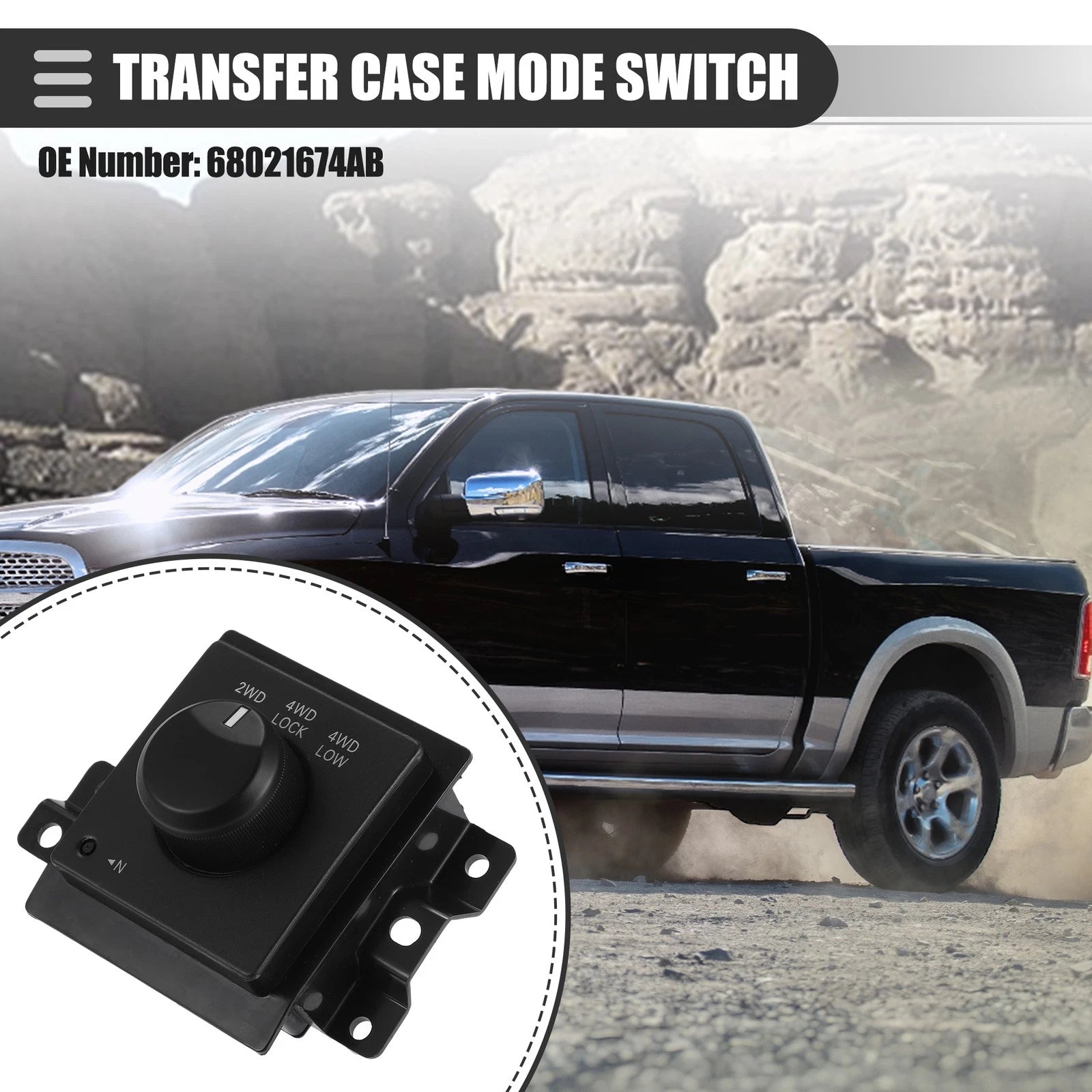 Four Wheel Drive Selector Switch for Dodge Dakota (2005–2010) No. 68021674AB