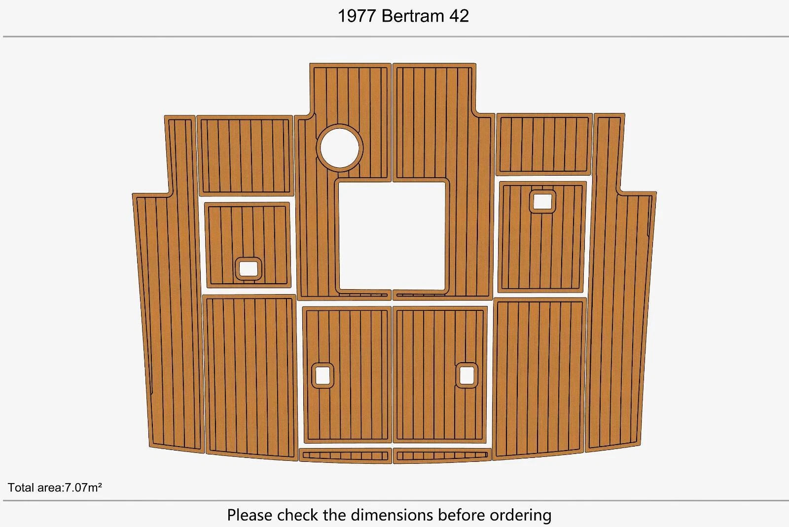 EVA Pads for Bertram 42 Caribe (1977) - Foam Teak Deck Faux Flooring Mat