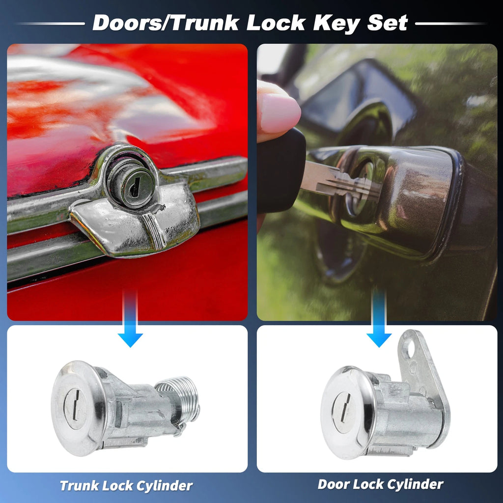 Door and Trunk Lock Cylinders Kit for Ford Thunderbird (1970–1986)