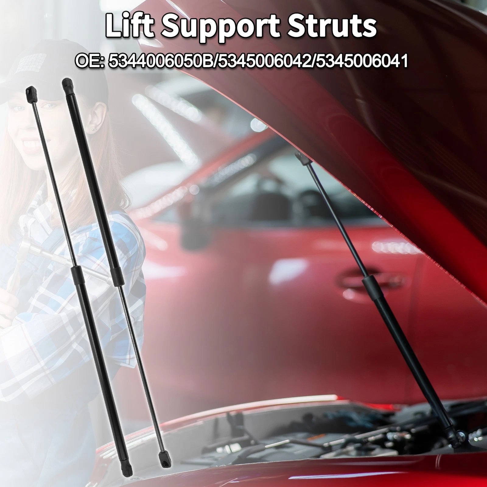 Set of 2 Front Hood Lift Supports Struts No. 5344006050B for Toyota Camry (2007–2011)