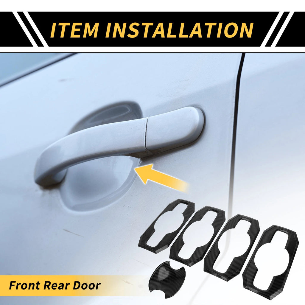 Set of 4 Carbon Fiber Pattern Door Handle Bowl Caps for Toyota Tundra (2022–2024)