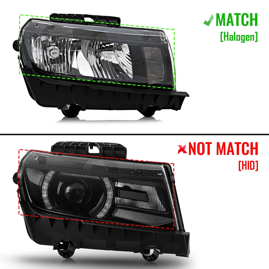 Halogen Headlight w/ Bulb for Chevrolet Camaro (2014–2015) Right Passenger Side