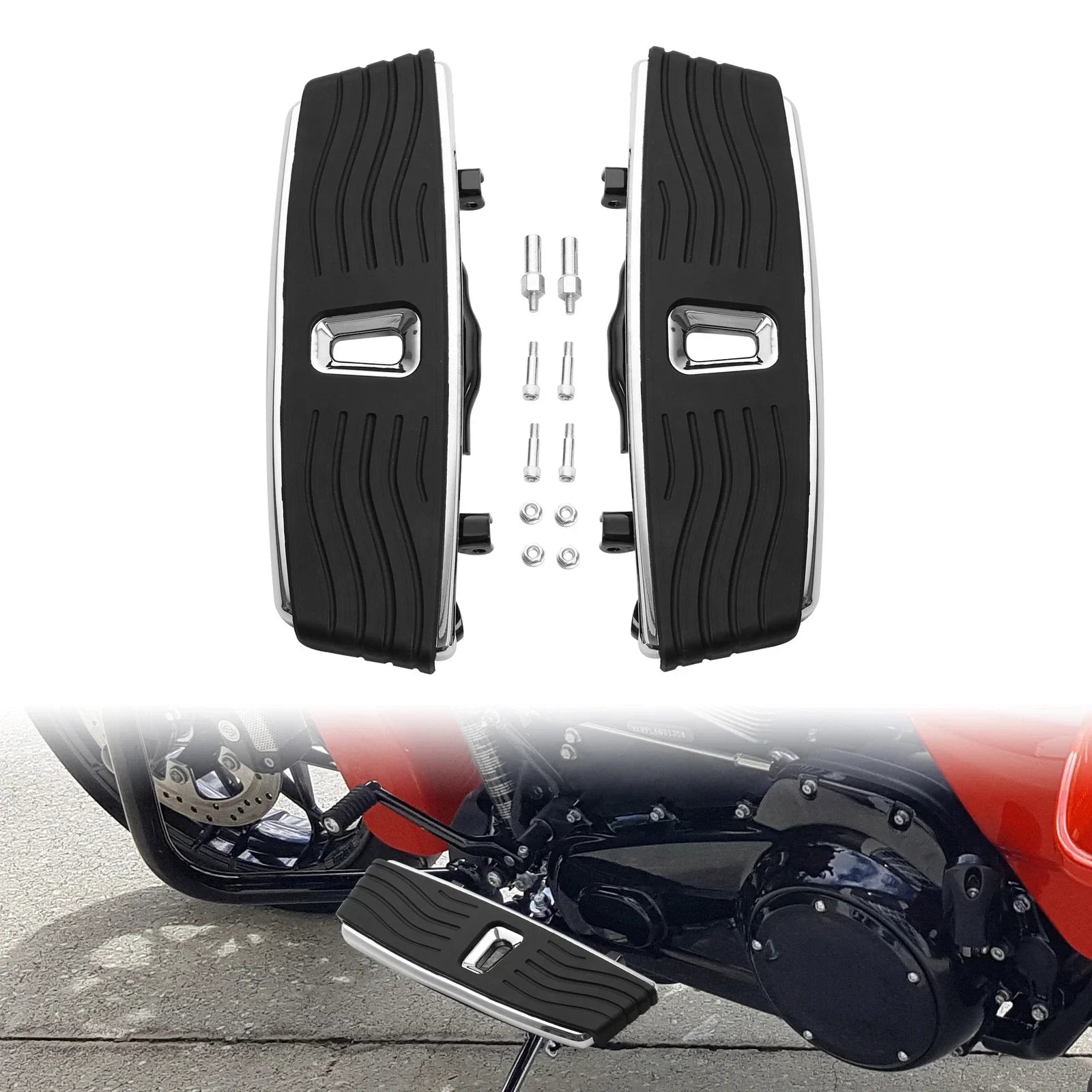 Chrome Floorboards Footboard Kit for Harley Street Road Glide