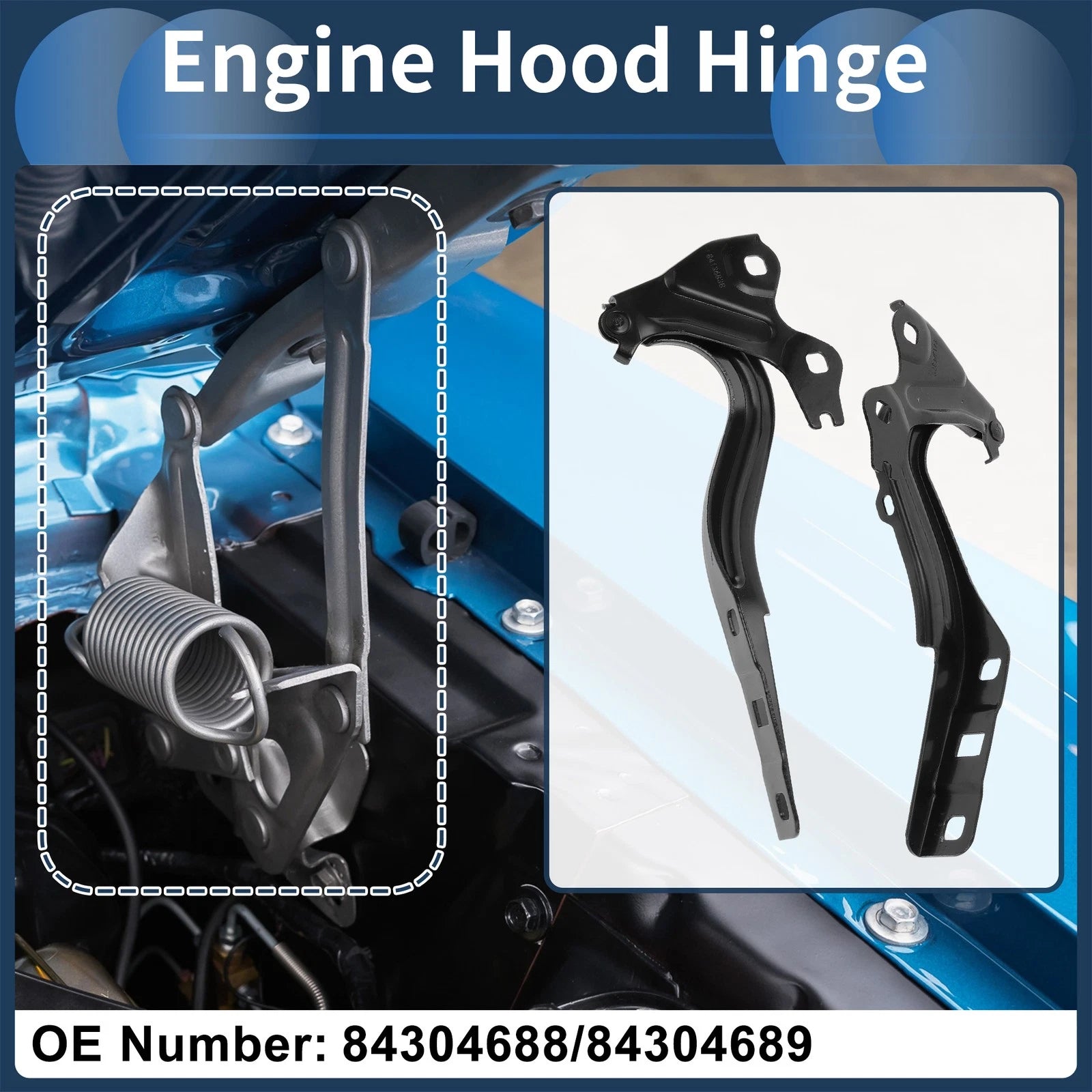 Hood Hinges for Chevrolet Cruze (2016–2019) No. 84304688, 1 Pair