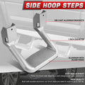 Set of 4 Silver Powder-Coated Cast Aluminum Side Steps for Ford/Chevy/GMC/Dodge
