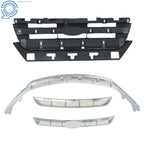 Set of 4 Front Upper Bumper Grilles with Chrome Trim for Ford Fusion (2010–2012)