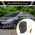 1 Pc Gear Shift Knob Cover for Honda Civic (2016–2021) Black Brown Faux Leather