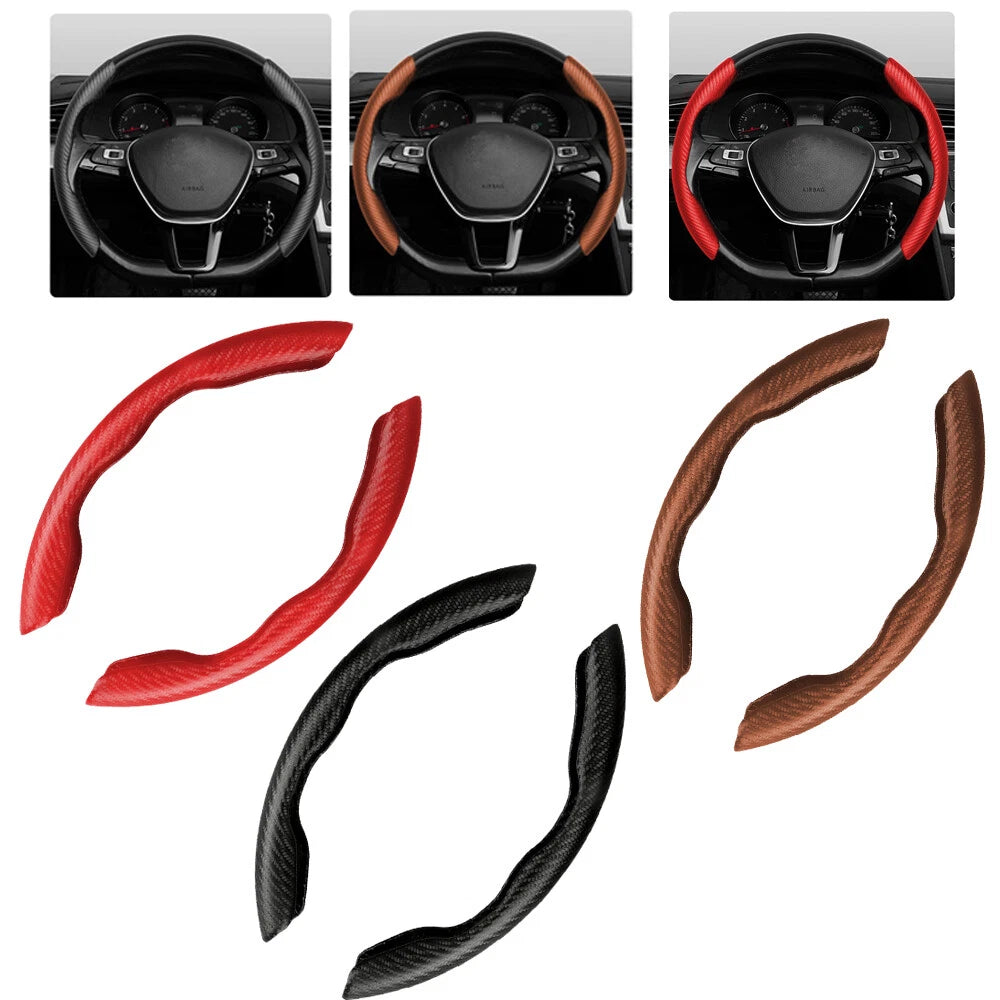 2PC Carbon Fiber Steering Wheel Cover for Mercedes-Benz