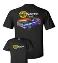 Licensed T-Shirt with Blue 1972 340 Plymouth Duster Logo for Cars