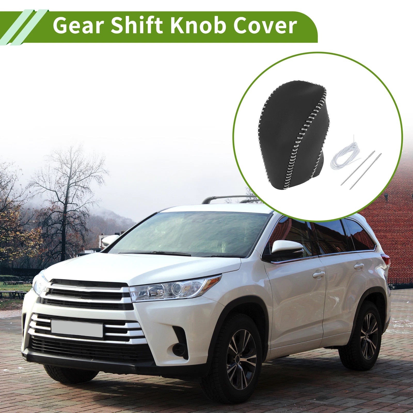 Gear Shift Knob Cover for Toyota Highlander (2008–2013) Black Gray