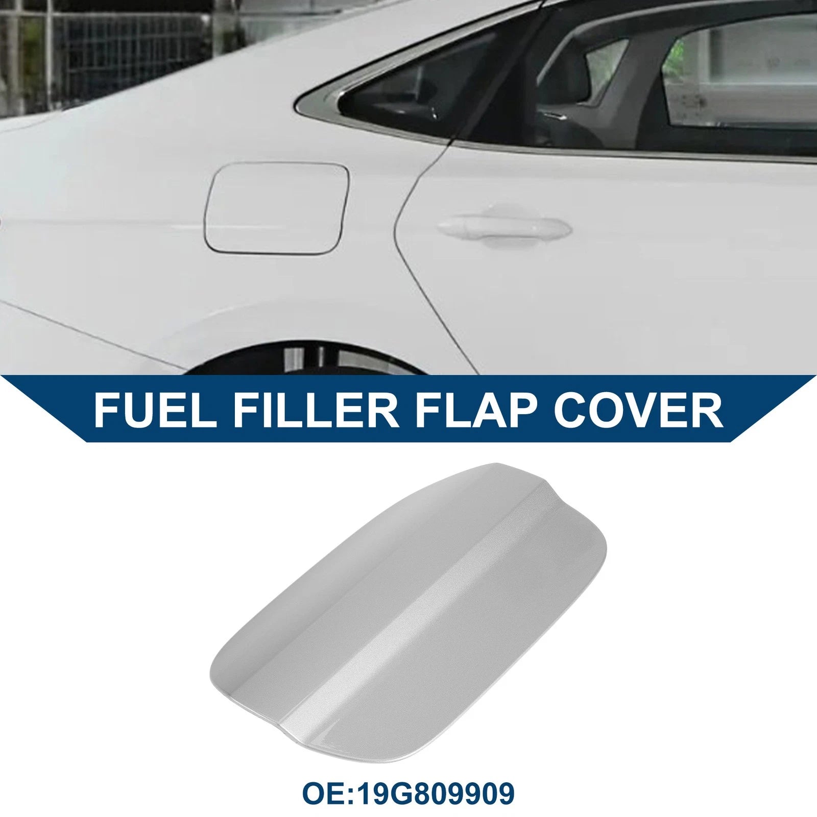 Fuel Tank Door Cap for Volkswagen Jetta A4 (2019–2023) Silver Tone