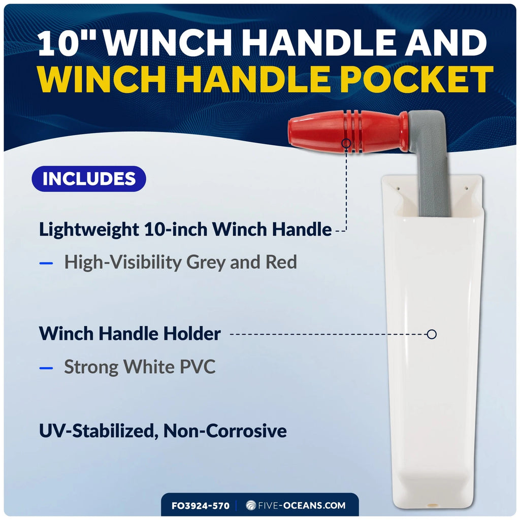 10" Winch Handle and Holder Pocket Set for Sailboat (FO3924-570)