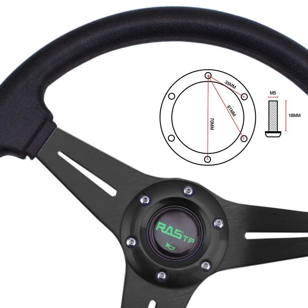 Steering Wheel for Honda Civic (1996–2000) - Black with Quick Release & Hub Adapter