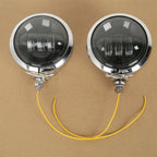 Set of 2 LED Auxiliary Spot Fog Lights + Housing Bucket for Harley Davidson