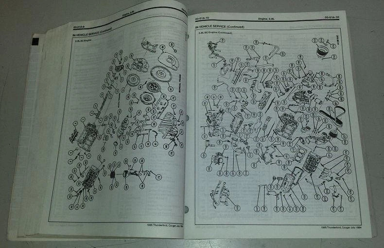 OEM Car Shop Service Manual for Thunderbird Cougar (1995) FCS-12196-95