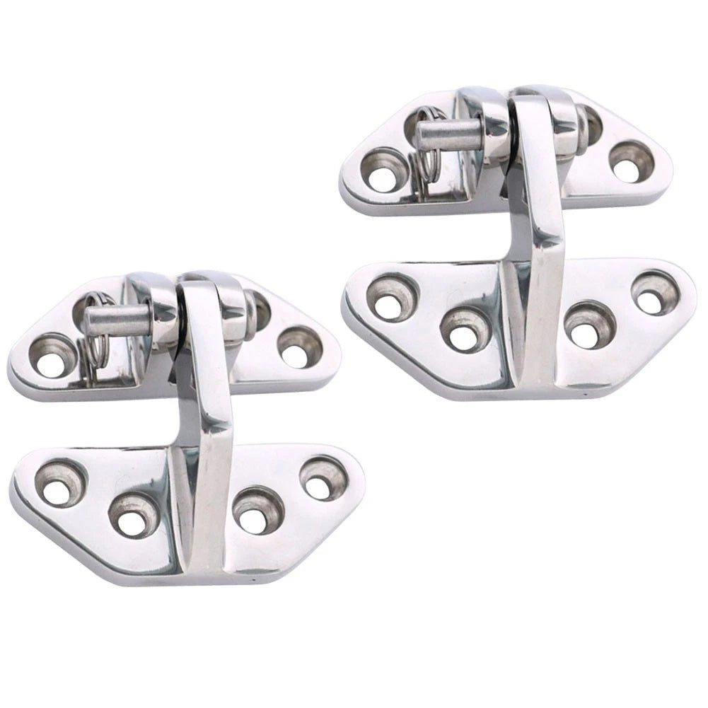 2Pcs Heavy Duty Stainless Steel Hinges for Marine Decks and Control Cabinets