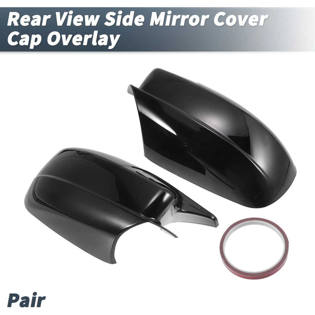 Pair Rearview Mirror Cover Overlay Gloss Black for Dodge Charger (2011–2021)