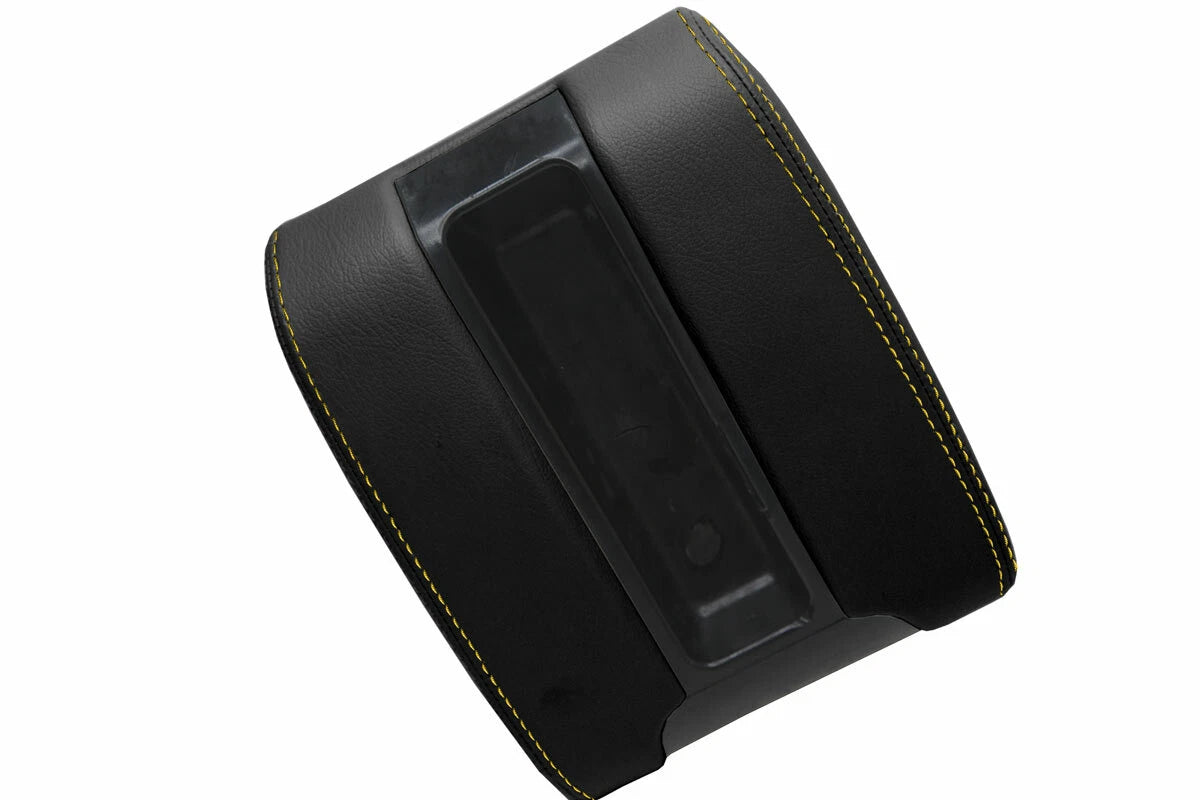 Center Console Lid Armrest Leather Cover for BMW E39 (1997–2003) Yellow Stitch
