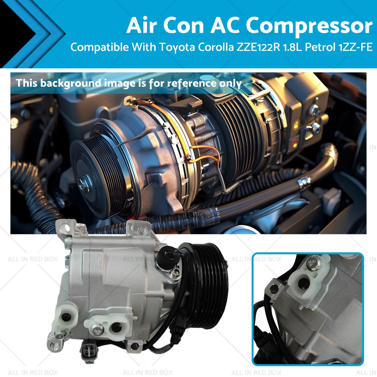 AC Compressor for Toyota Corolla ZZE122R (2002–2007) 1ZZ-FE