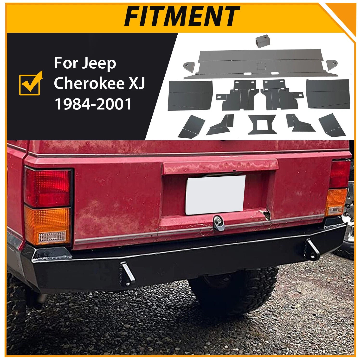 Rear Bumper Metal Kit for Jeep Cherokee XJ (1984–2001)