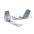 Set of Chrome Side Rear View Mirrors with 8mm 10mm Adapters Universal
