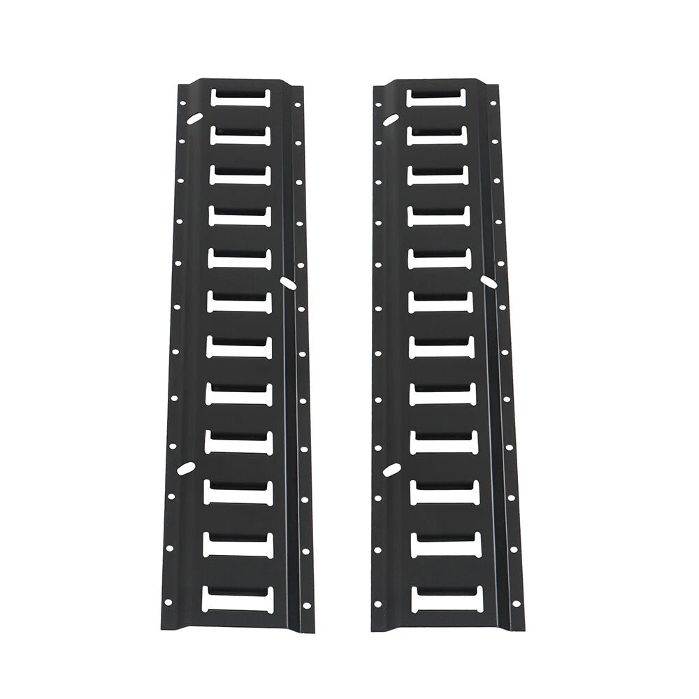 Set of 2 E Track Tie-Down Rails for E-Track Systems (Black Steel)