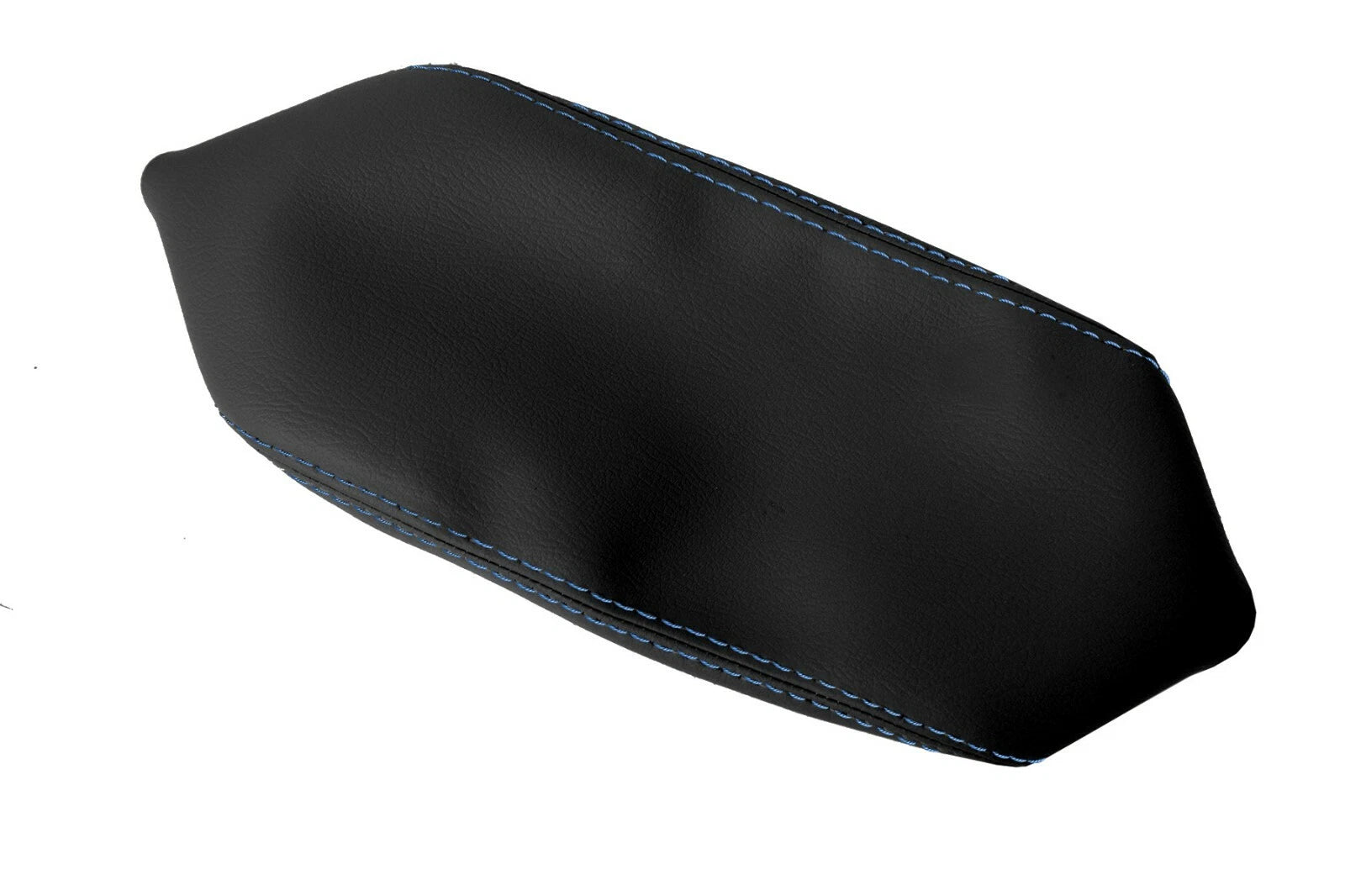 Leather Console Lid Armrest Cover for Hyundai Kona (2018–2020) Blue Stitch