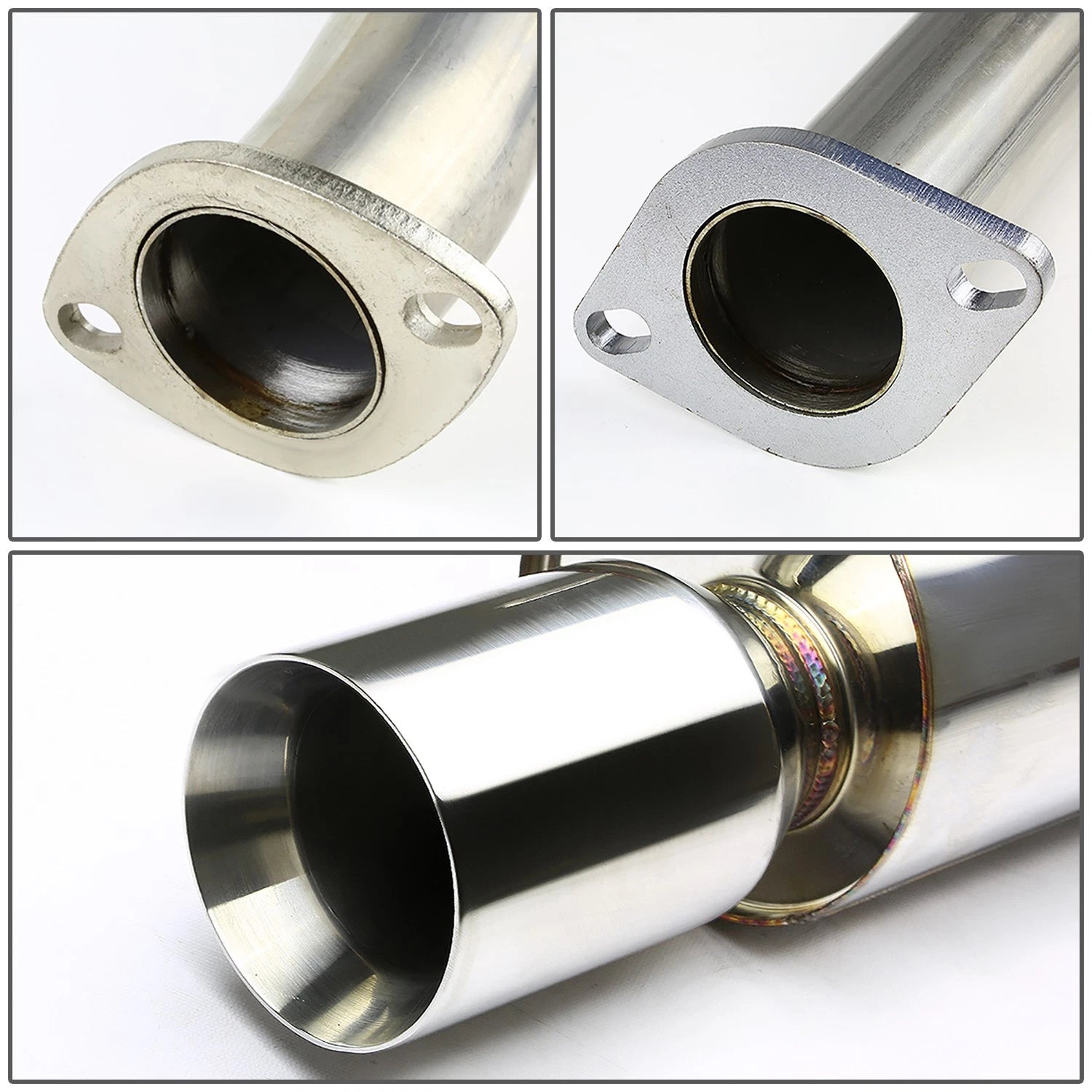 4" Rolled Muffler Tip for Nissan Maxima A33 (2000–2003) - Stainless Racing Catback