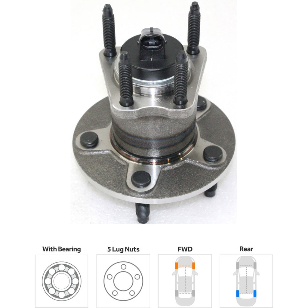 Wheel Hubs for Chevrolet Malibu (2004–2012) Rear Left Right with Bearing