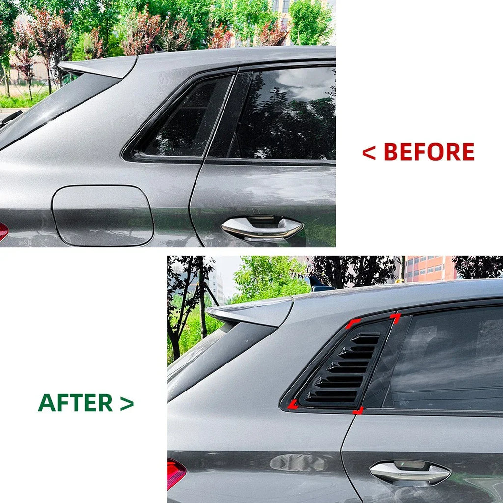 Gloss Black Quarter Rear Side Window Louver for Audi A3 S3 Sportback (2021–2024)