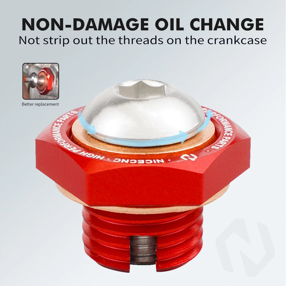 Reducer Oil Drain Plug Bolt for Yamaha Raptor 700/700R YFM700R (2011–2026) Red