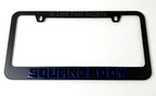 Matte Black Premium License Plate Frame with Blue Outline for Chevy (1973–1987)