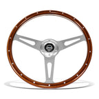 380mm 1" Deep Dish Steering Wheel for NRG Classic Mahogany Wood Grain