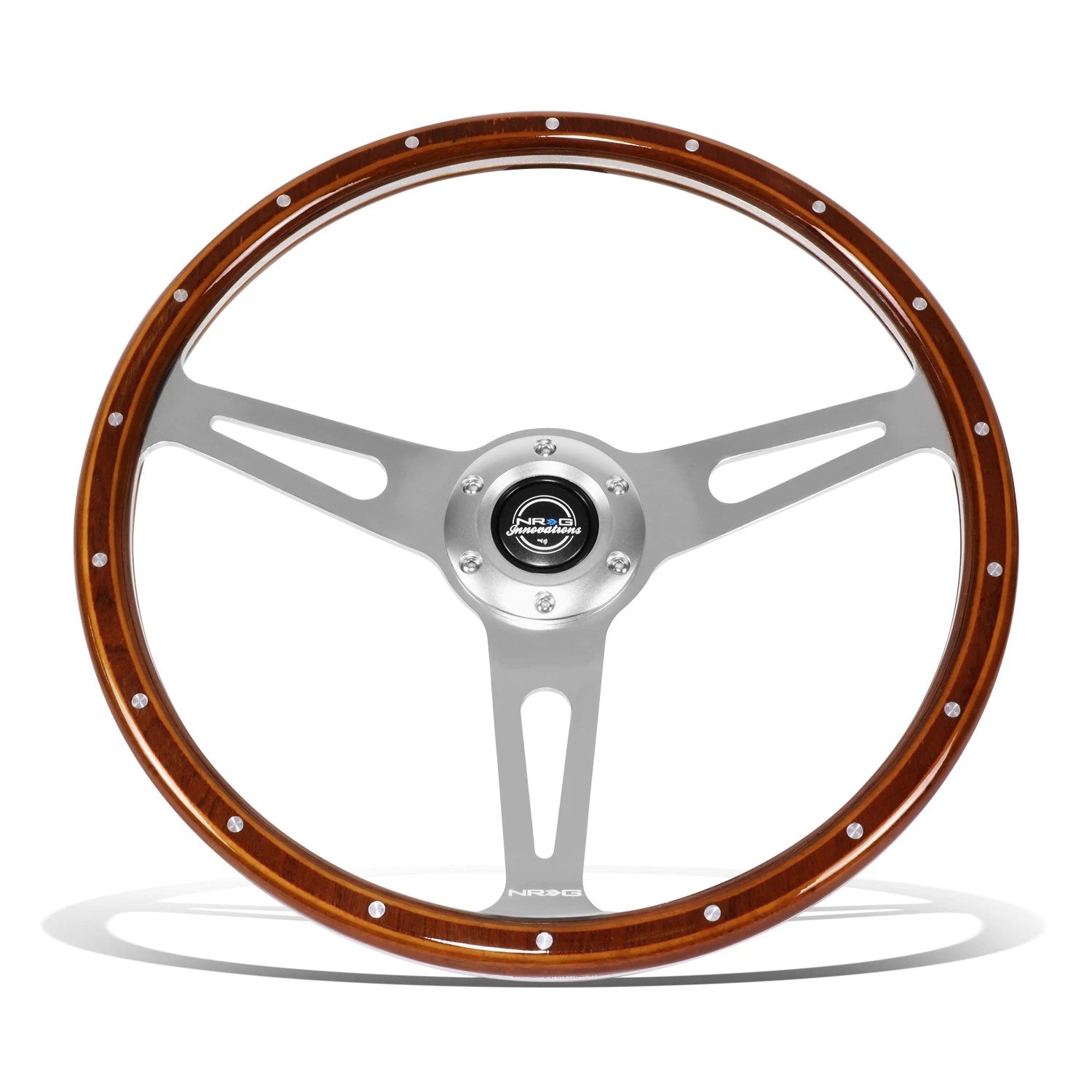 380mm 1" Deep Dish Steering Wheel for NRG Classic Mahogany Wood Grain